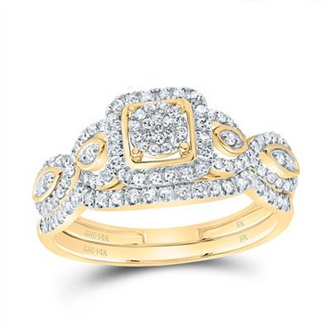 1/2CTW-DIAMOND FASHION CUSHION BRIDAL SET