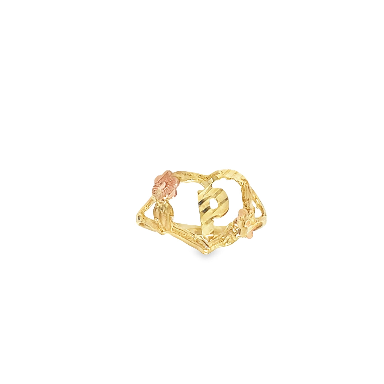 10KT P Initial Fashion Ring Size 7.5