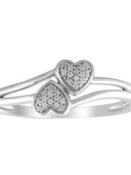 0.05CT Diamond Heart Ring in Sterling Silver