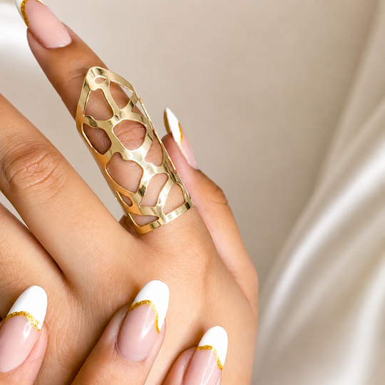 Aura Statement Ring | 10KT Gold | 40mm Openwork Fashion Ring