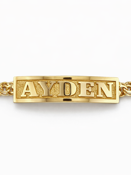 10KT Gold Chino Link Bracelet with FREE Name – 5mm, 5” (Tejido Chino)