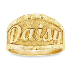 Anillo con Nombre Cursiva De Oro 10KT/Women's Custom Name Ring in 10KT