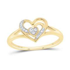 1/20CTW-DIAMOND HEART RING IN 10KT GOLD