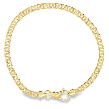 10KT Yellow Gold 3.5mm Solid Chino Link Bracelet 8