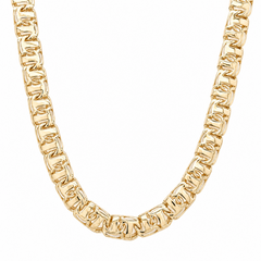 10KT Gold 7MM Chino Bar Chain with Greek Border 20 Inches (Free Engrav
