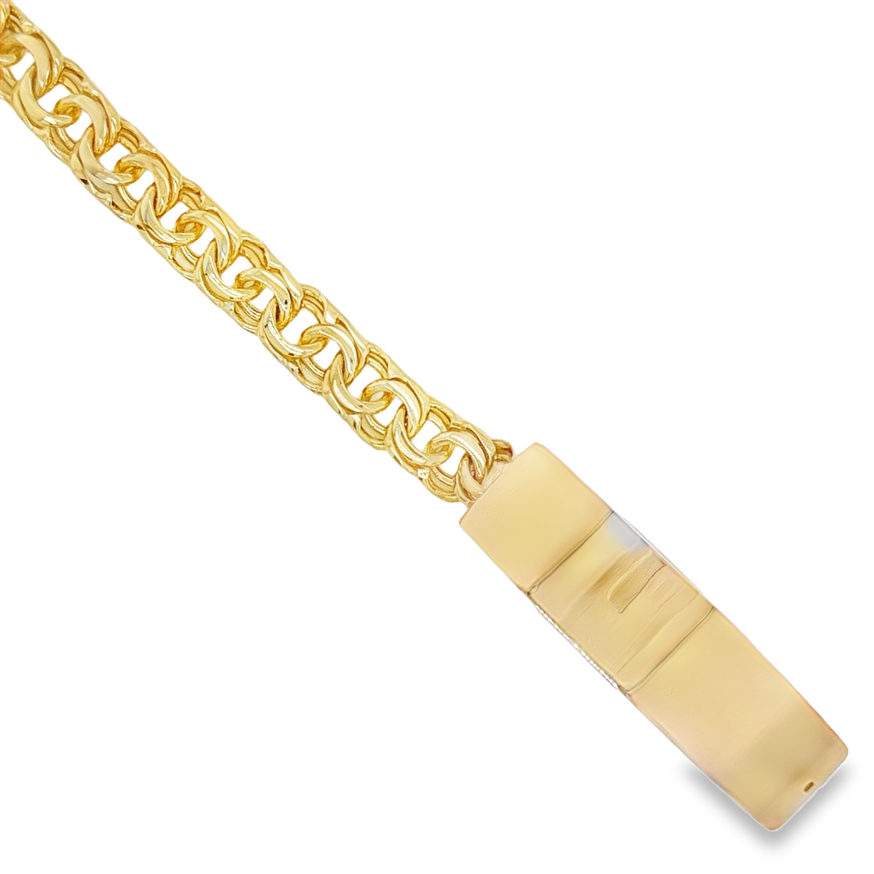 10KT Gold 10MM Solid Regular Chino Link ID Bracelet 8" - Premium Class