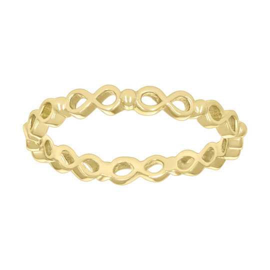 10kt Yellow Gold Womens Infinity Love Ring  Size 8 (Not Sizable)