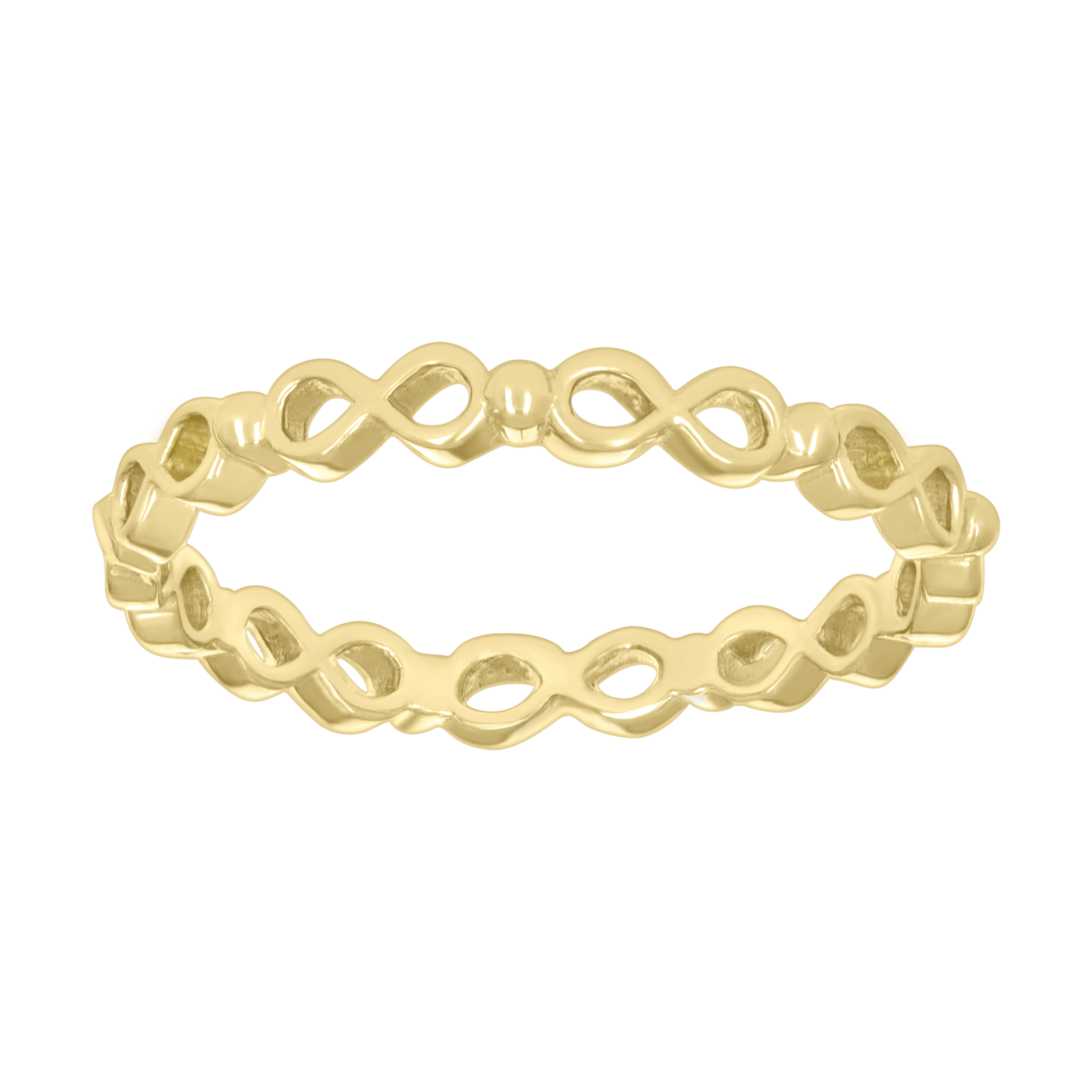 10kt Yellow Gold Womens Infinity Love Ring  Size 8 (Not Sizable)