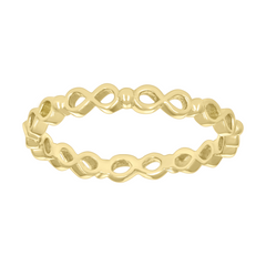 10kt Yellow Gold Womens Infinity Love Ring  Size 8 (Not Sizable)