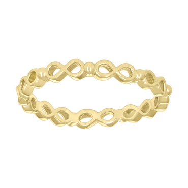 10kt Yellow Gold Womens Infinity Love Ring  Size 8 (Not Sizable)