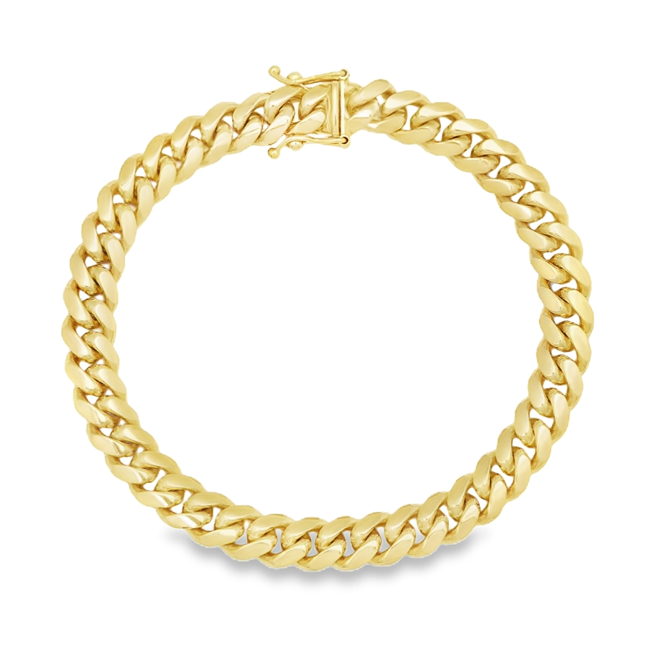 10KT Yellow Gold 9mm Solid Miami Cuban Bracelet 8