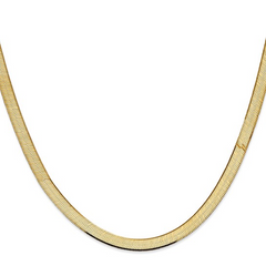 10KT Gold 6MM Silky Herringbone Chain 18 Inches