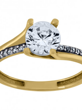 10kt Two-tone Gold Womens Cubic-Zirconia Fashion Ring