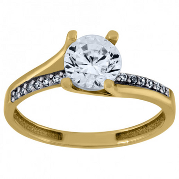 10kt Two-tone Gold Womens Cubic-Zirconia Fashion Ring