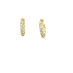 10KT Yellow Gold 0.25CT Diamond Ladies Hoops Earrings
