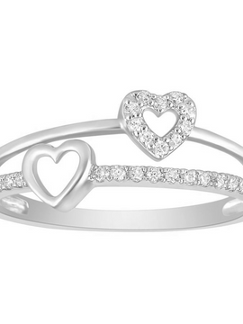 0.15CT Diamond Heart Ring in Sterling Silver