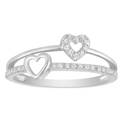 0.15CT Diamond Heart Ring in Sterling Silver