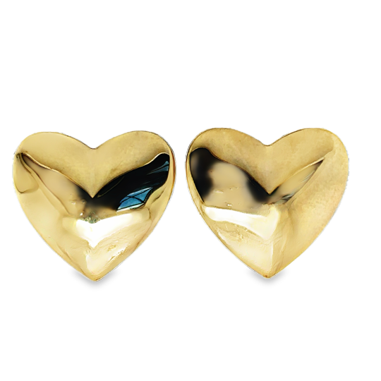 10KT GOLD PUFF HEART EARRINGS