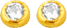 10KT Gold 3MM Round Bezel CZ Earrings with Screwbacks