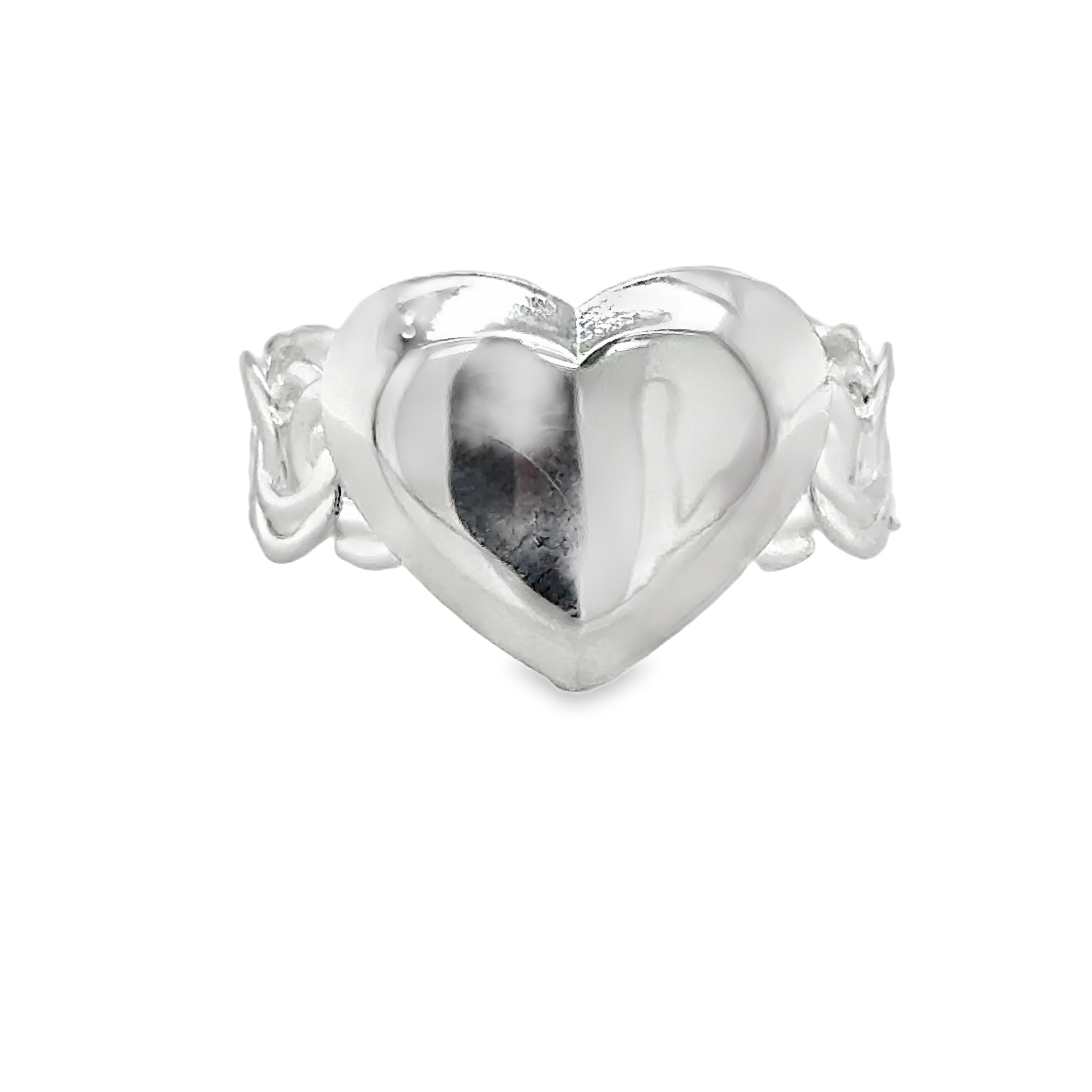 Sterling Silver Chino Link Heart Ring Size 7 FREE Engraving