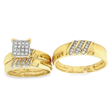 Diamond Wedding Trio Size 10.5 Metal: 10 Karat
CTW: 0.33