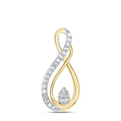 10KT Gold INFINITY 1/10CTW DIAMOND  PENDANT