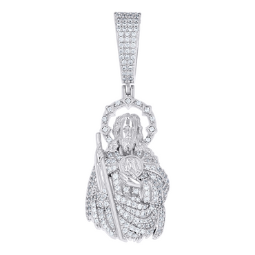 925 Sterling Silver Unisex Cubic-Zirconia St. Jude Saint San Judas Rel