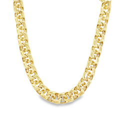 10KT Yellow Gold 10MM Monaco Chino Link Chain 24 inches