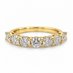 14KT Yellow Gold 1.7CTTW Lab-Created Round Wedding Band (Not Certified