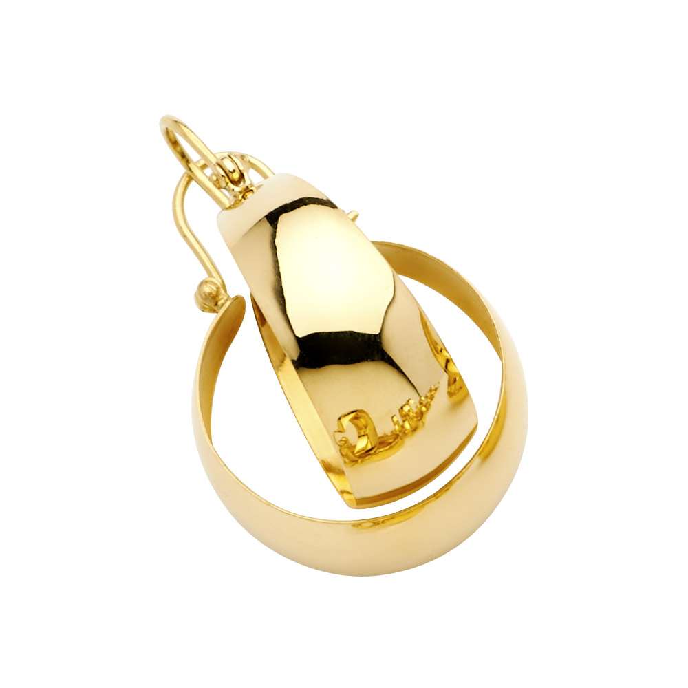 10KT Gold 20MM Plain Graduated Hoop Earrings