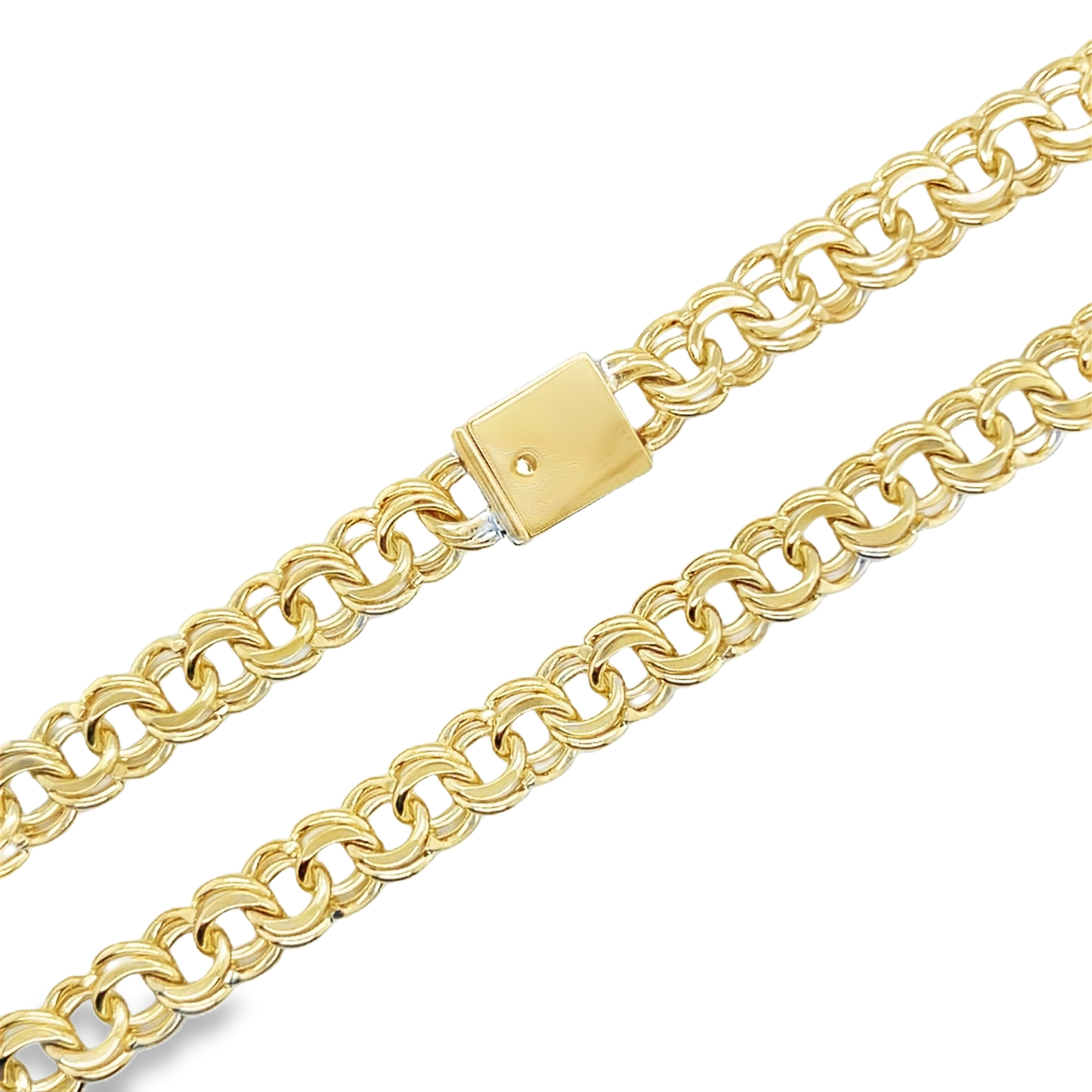 10KT Yellow Gold 8mm Solid Chino Link Chain 20" Long
