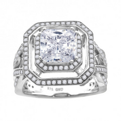 925 Sterling Silver Womens Cubic Zirconia Fashion Ring Size 8