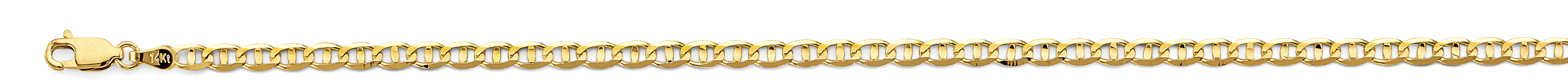 10KT Yellow Gold Solid 3.4MM Marine Chain 24 Inches