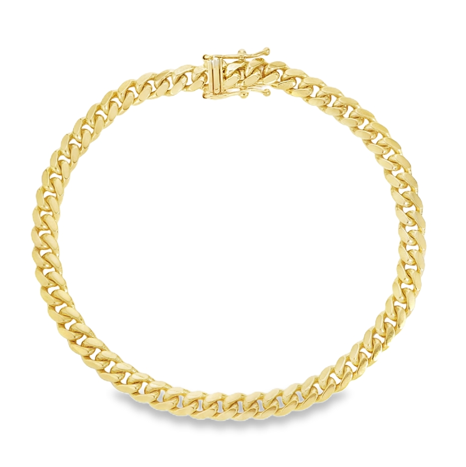 10KT Gold 5MM Solid Miami Cuban Bracelet 8"