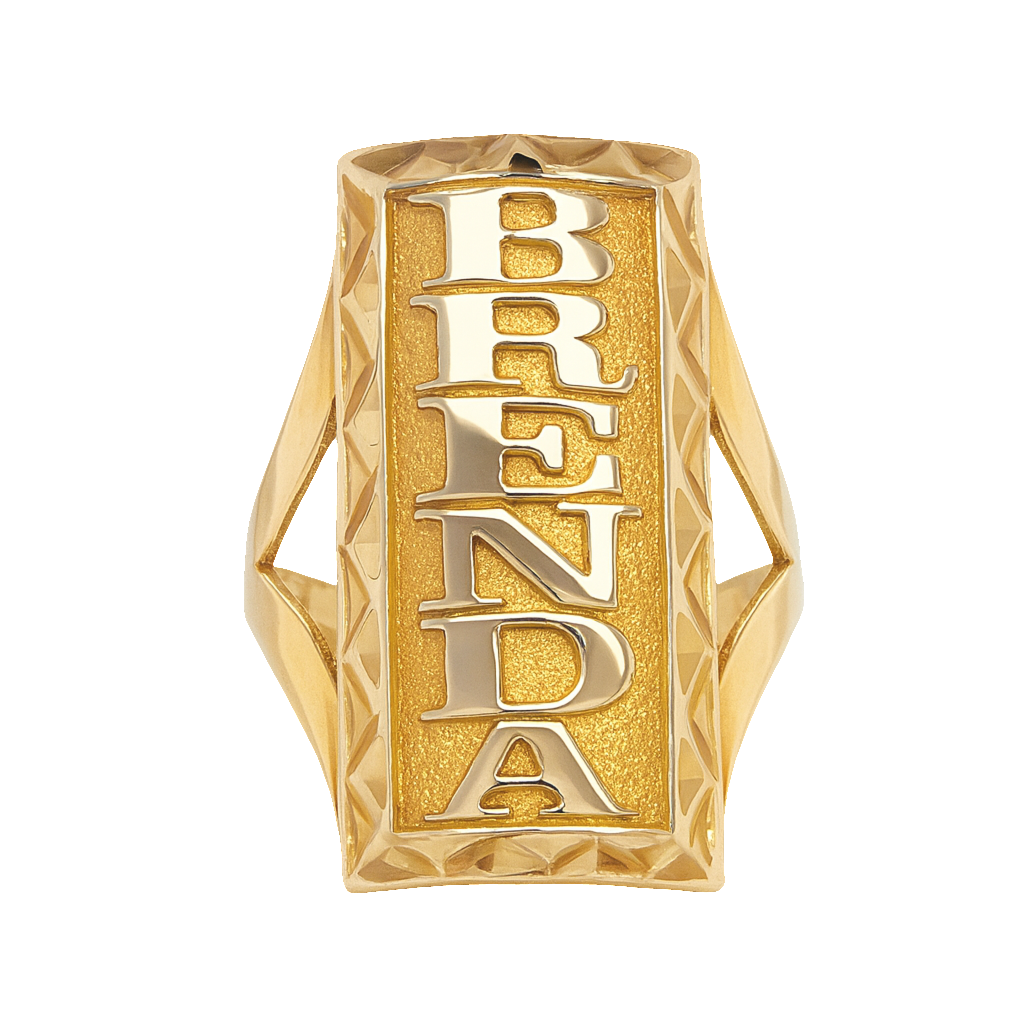 Anillo con Nombre De Oro 10KT/Women's Custom Name Ring in 10KT