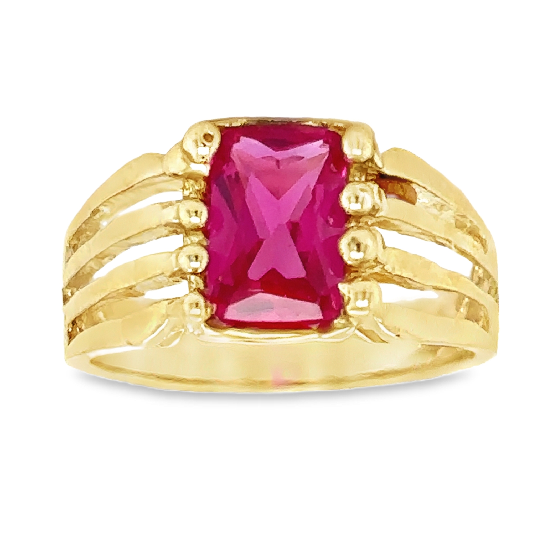 10KT Gold Red Nugget Ring for Baby
