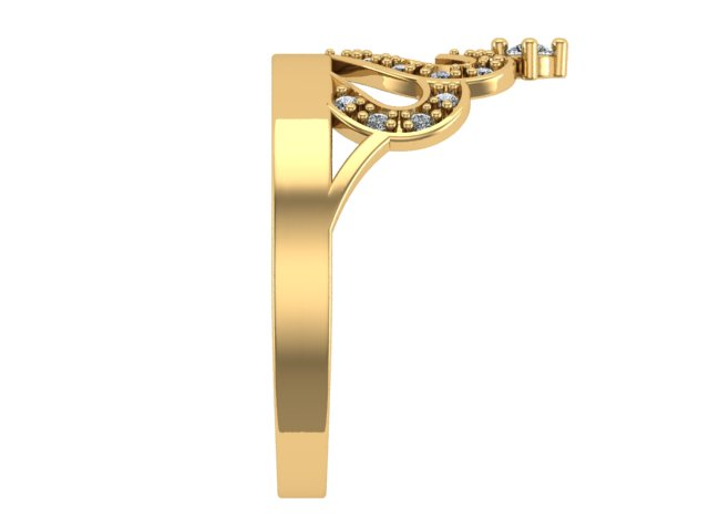 10KT Yellow Gold Crown Ring CZ Stones Size 5