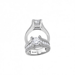 925 Sterling Silver Womens Cubic Zirconia Engagement Ring Size 8