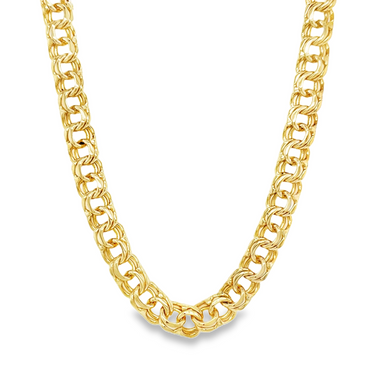14KT Gold 7MM Solid Open Chino Link Chain 20 Inches - Premium Volume E