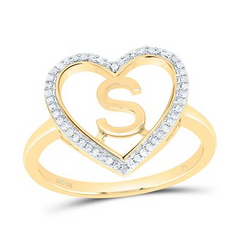10KT YELLOW GOLD 1/10CTW-NATURAL DIAMONDS INITIAL 