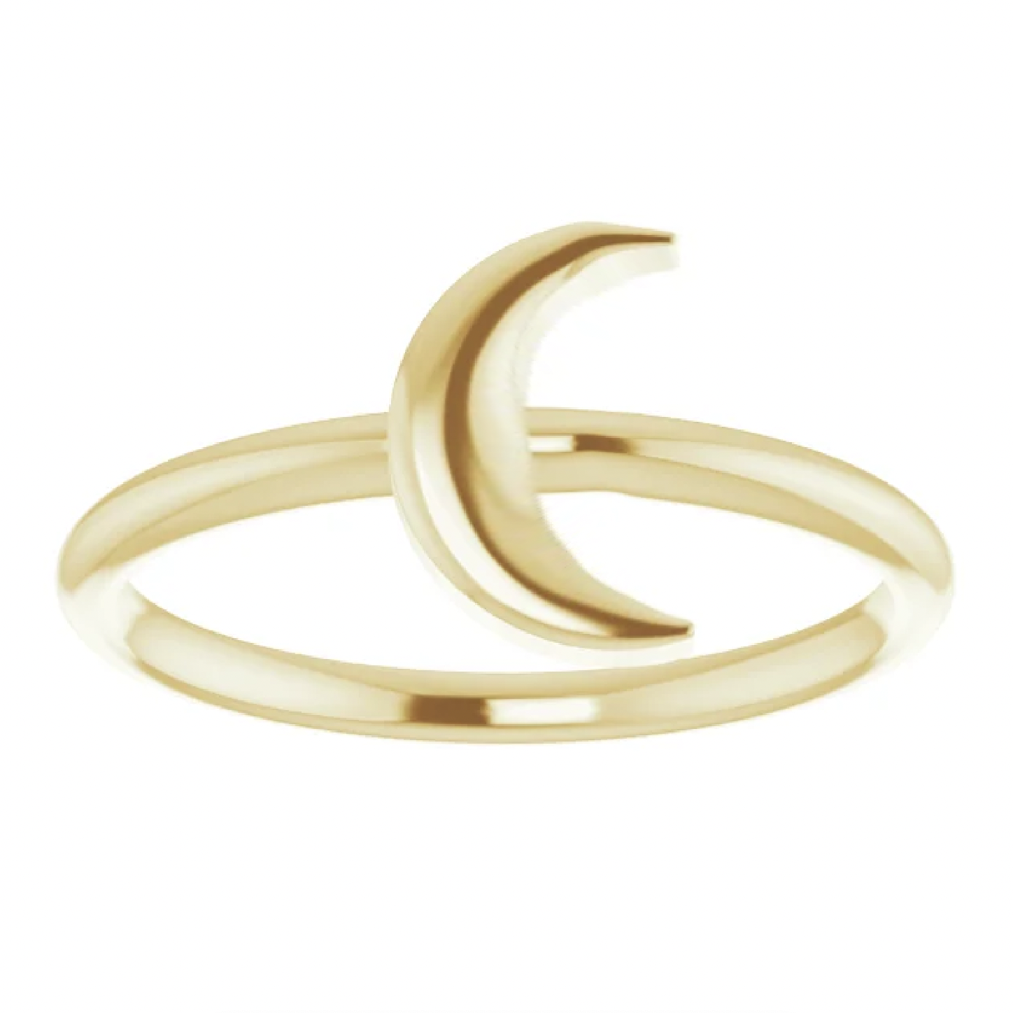 10KT Gold Crescent Moon Ring