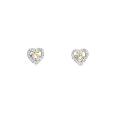 10KT YELLOW GOLD 0.05 CTTW DIAMOND QUINCEAñERA STUD EARRINGS