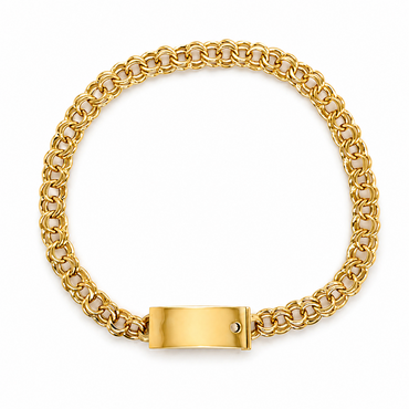 10KT Gold 6MM Chino Link Monaco Bracelet 7 Inches FREE ENGRAVING