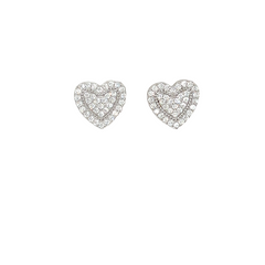 10KT Gold 10MM Heart Earrings with CZ