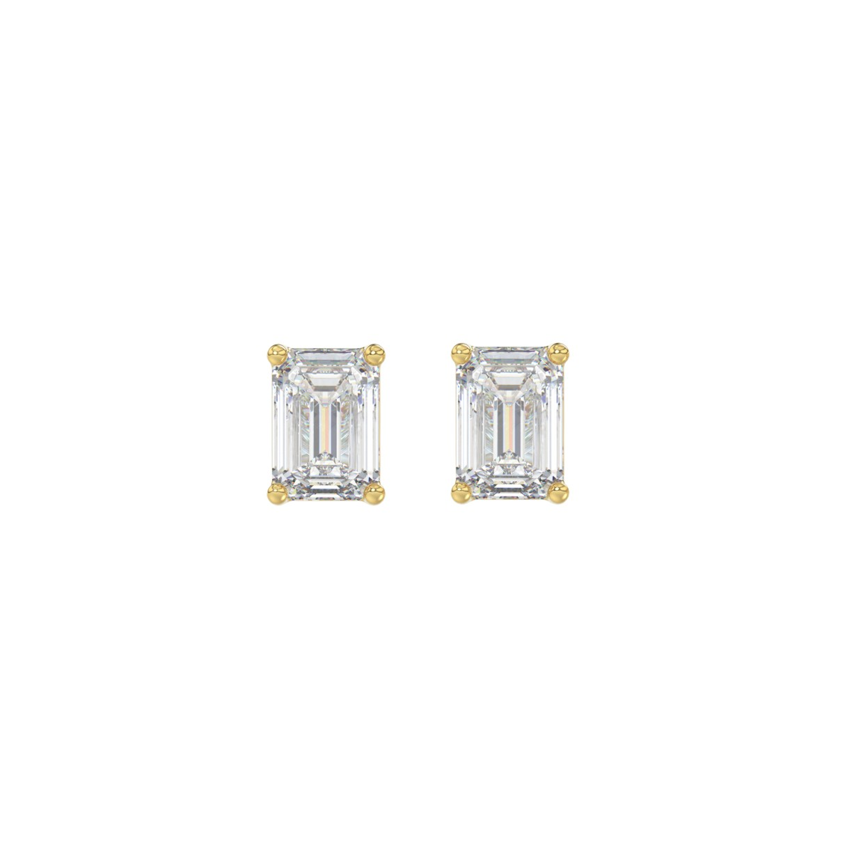 14KT Yellow Gold 0.67CTTW Lab-Created Emerald Cut Earrings (Not Certif