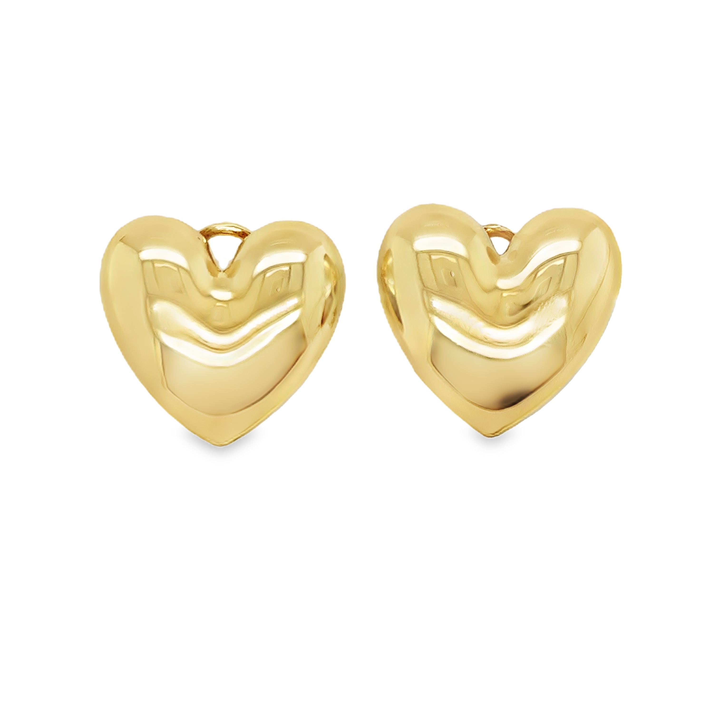 10KT Gold Chunky Heart Puffed Earrings