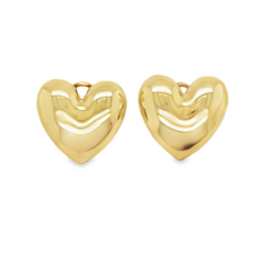 10KT Gold Chunky Heart Puffed Earrings