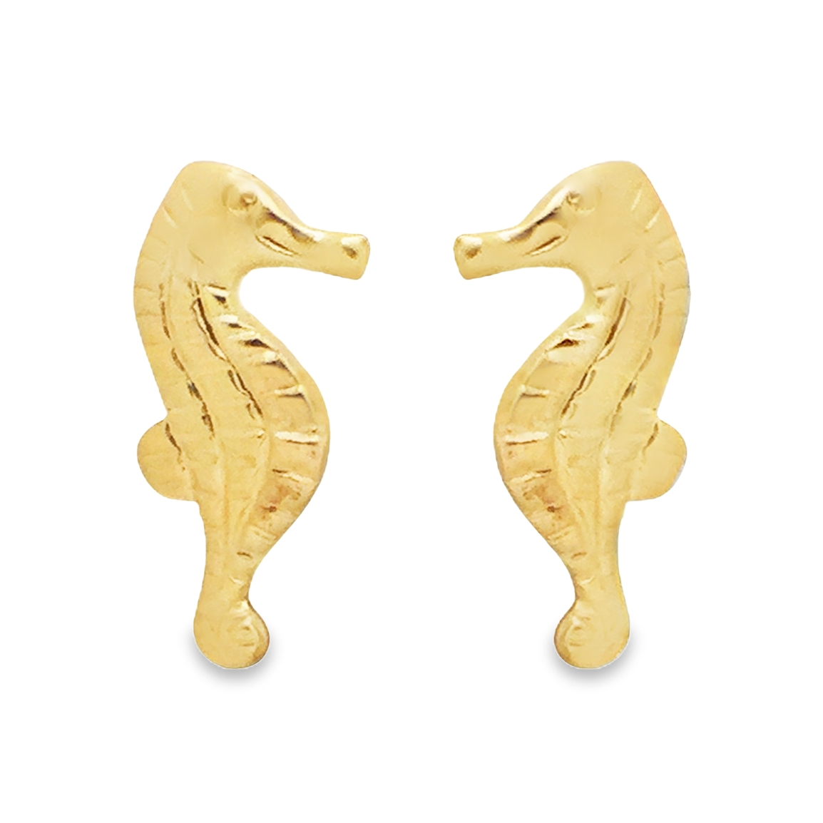 10KT Gold Seahorse Stud Earrings with Screwbacks