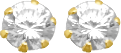 10KT Yellow Gold CZ Stud Earrings APRIL