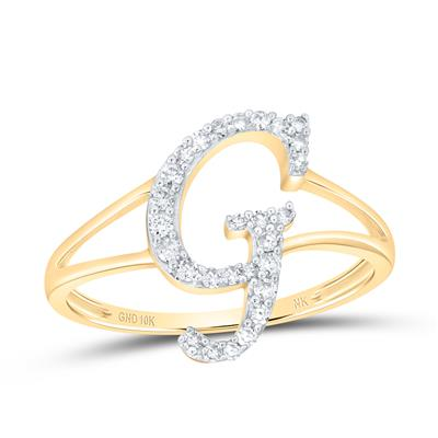 1/5CTW-NAT DIA NK GIFT INITIAL "G" LADIES RING